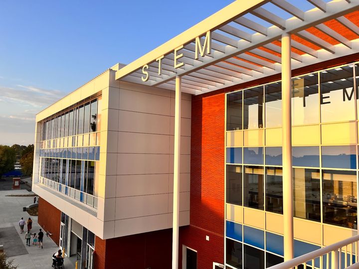 Visitors tour the new STEM building at Los Alamitos High School during a Community Open House on August 24. Photo by Jeannett